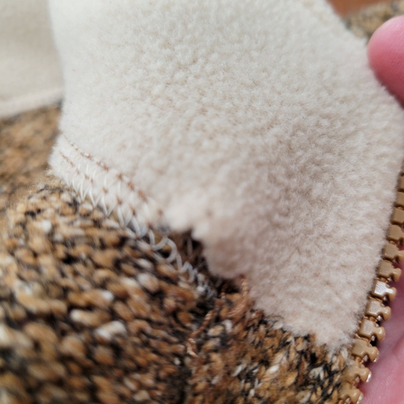 Vintage Woolrich Zip Front Embroidered Fall Motif Sweater Fleece Neckline Medium - Picture 10 of 12